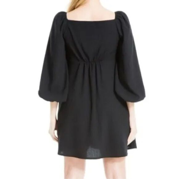 NWT Max Studio 3/4 Sleeve Babydoll Dress Black M - Picture 2 of 8